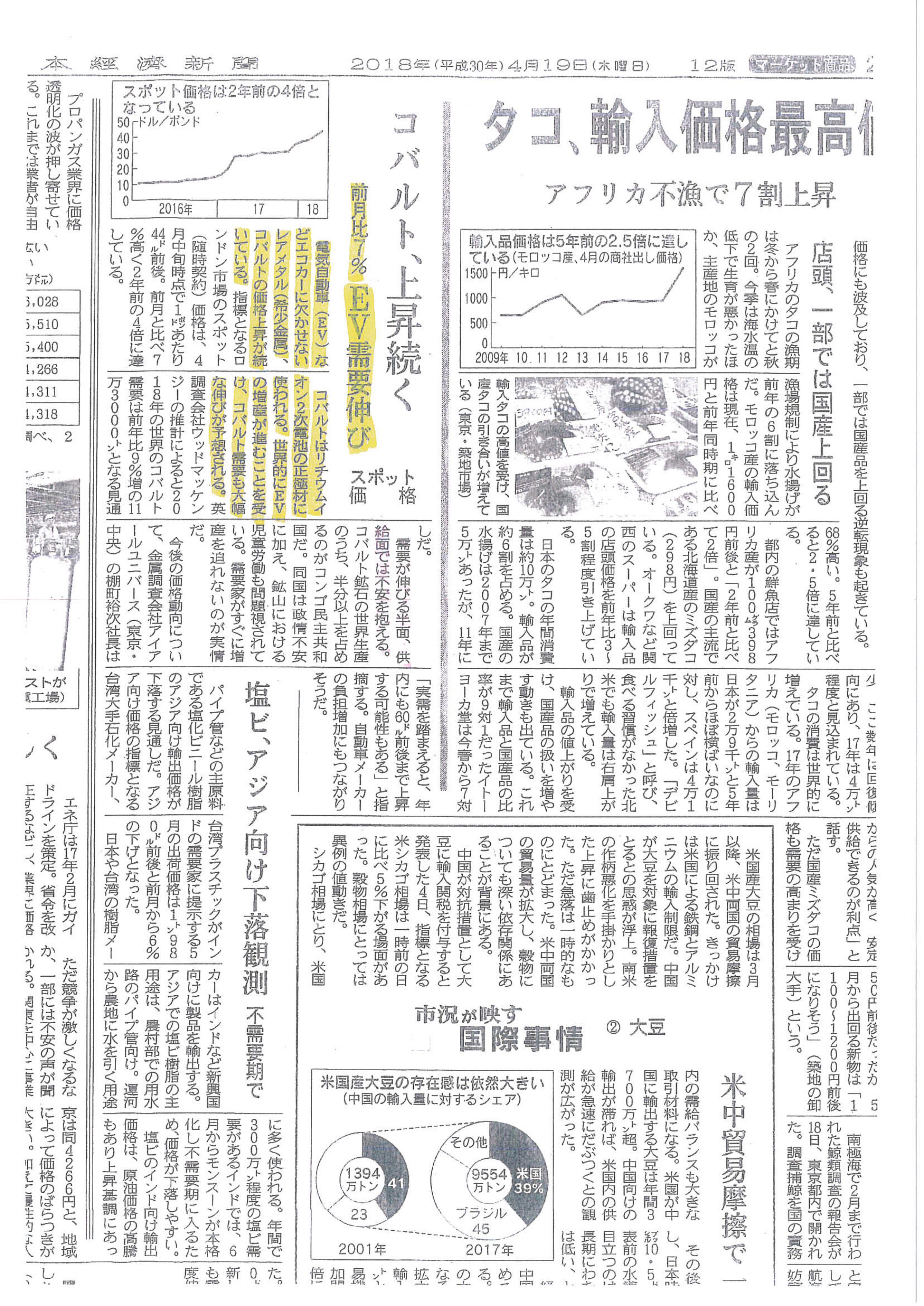 コバルトの価格上昇でリチウムイオン電池に影響 サンフォレスト株式会社